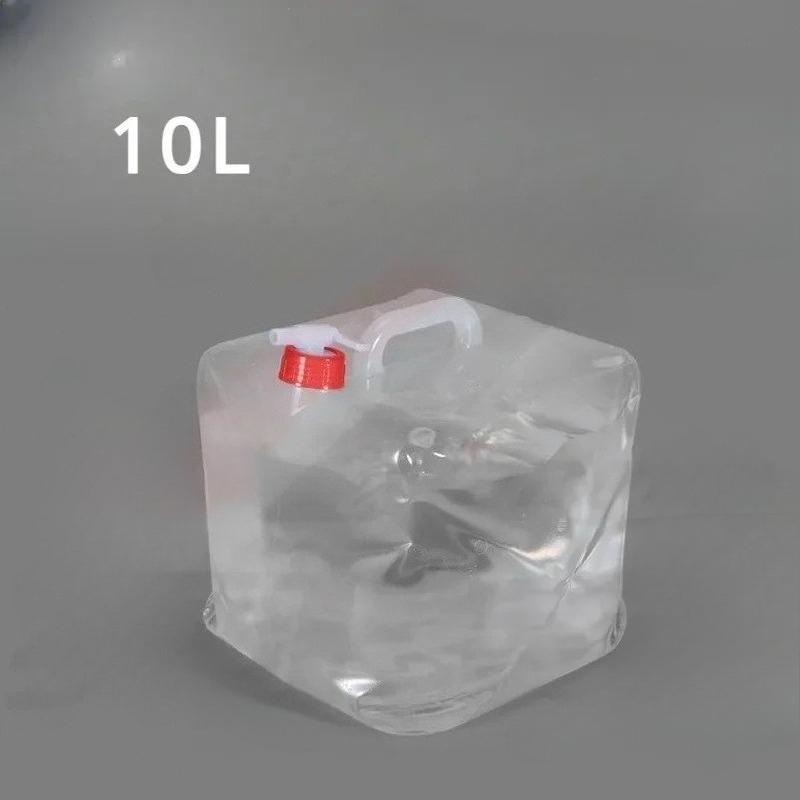 

10L Leakproof Foldable Water Bag - Collapsible Container for Camping/Hiking/Car, Portable Emergency Storage with Spigot червоний
