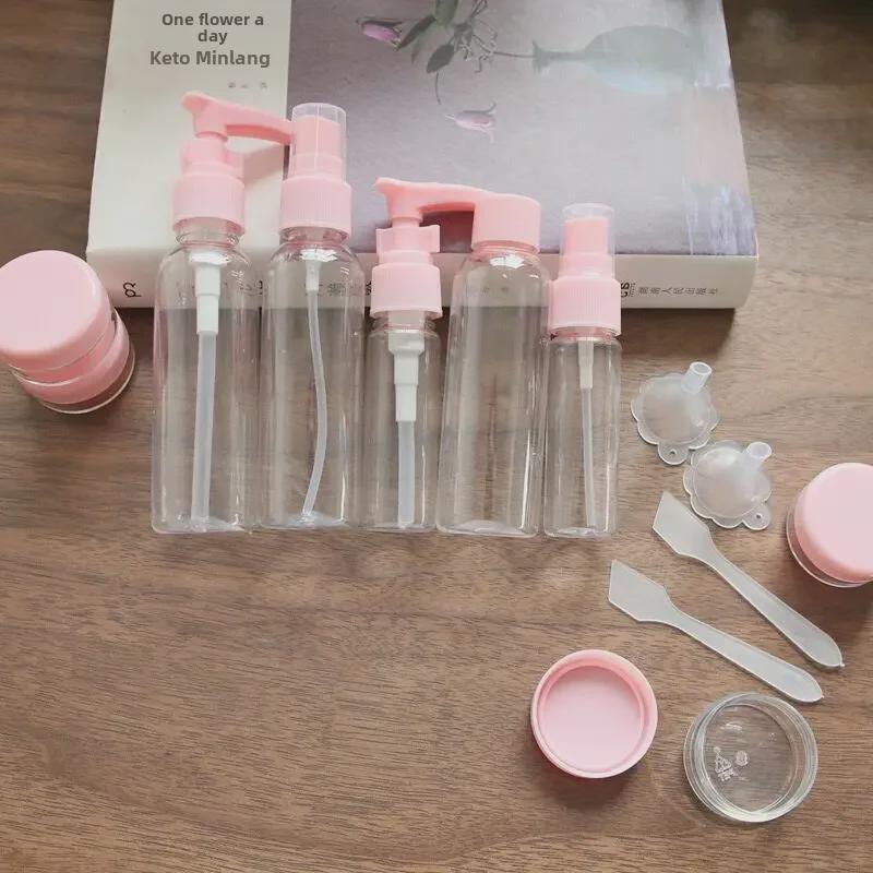 Portable Skincare Bottling Set: Hydrating Spray, Press Bottle, Travel-Size