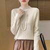 24 Autumn and winter new pullover sweater women's Andy velvet semi-turtleneck knitted bottoming shirt women's slim factory