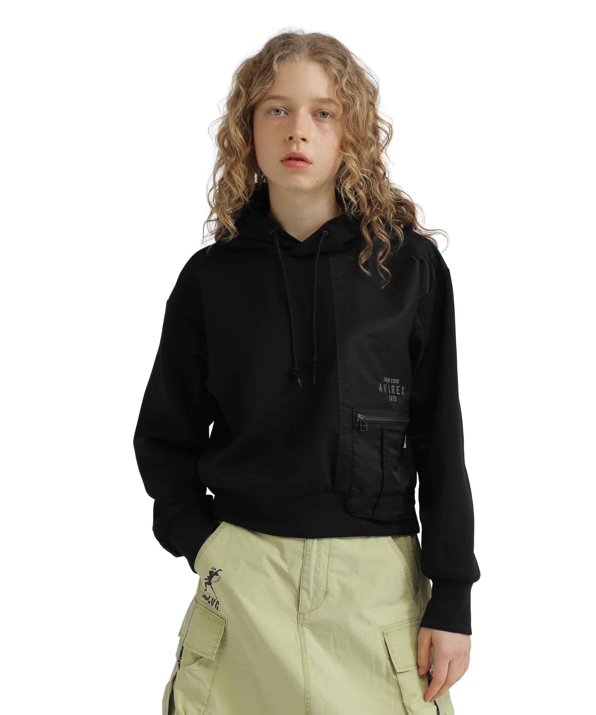 AVIREX NYLON PATCH COMBI PARKA black