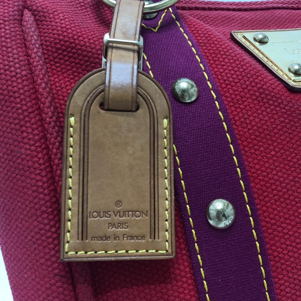 Louis Vuitton M40034 Antigua Cabas MM handbag Tote Bag Canvas Red/GoldHardware