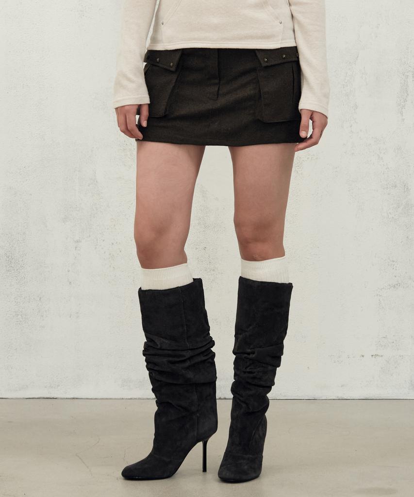 Midnight Move Wool Pk Skirt (Brown)