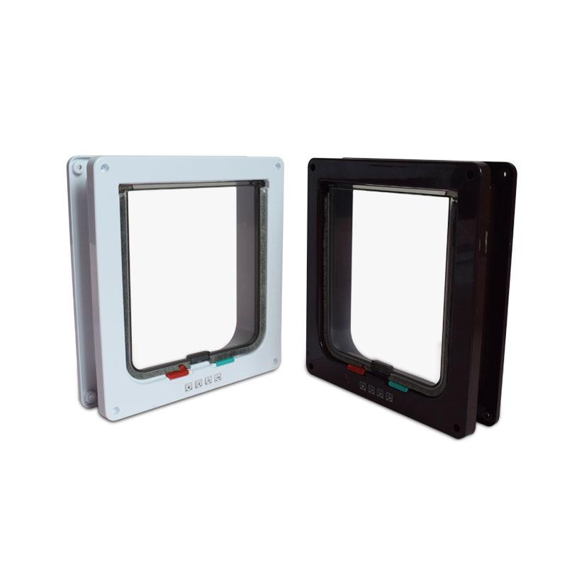 Pet & Dog Door: Free Entry Cat Flap, Brown/White