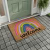 Non-Slip Rainbow Heart Welcome Mat Water Absorption Door Mat Carpet Entrance Rug Entryway Hallway