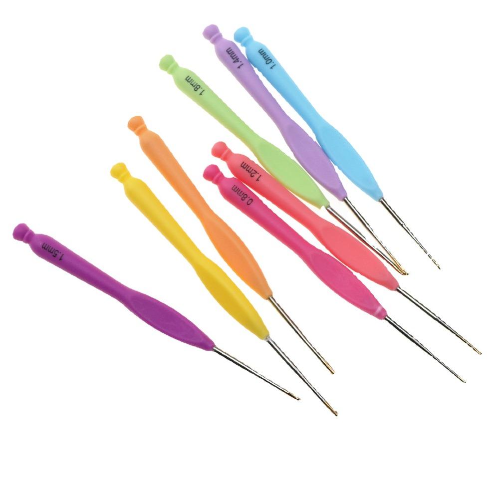 8Pcs 0.8mm-20mm Crochet Hooks Set As Shown In The Picture 0.8mm-20mm  for DIY Yarn Weaving Tools