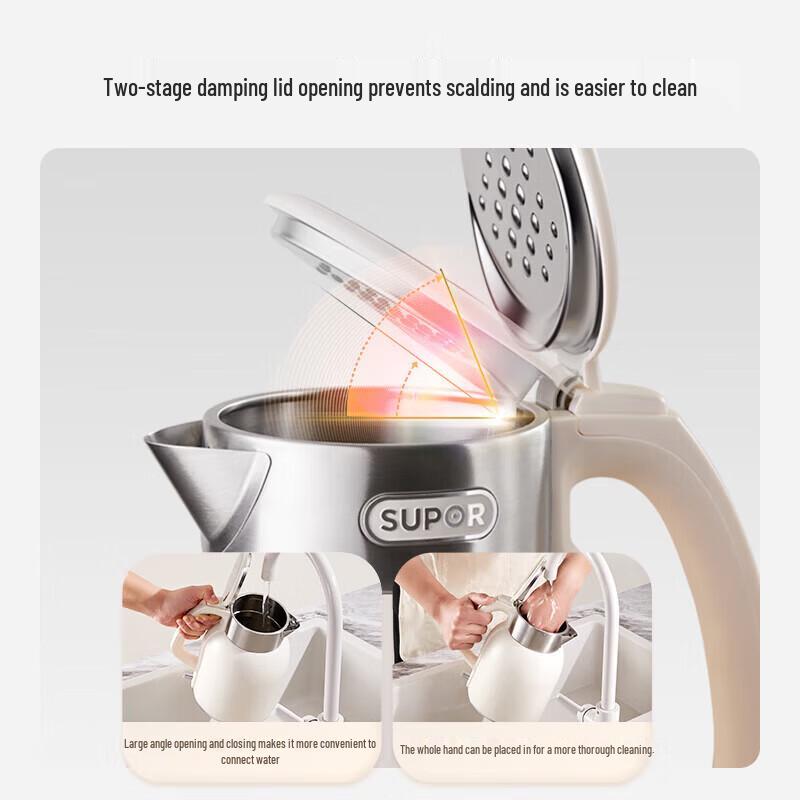 Supor 2L 316L Stainless Steel Electric Kettle with Keep Warm