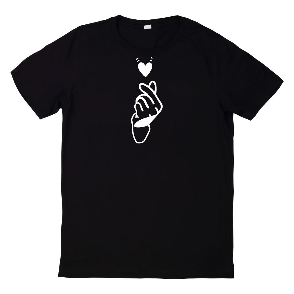 T-Shirt Korean Finger Heart K Pop Heart Hand GestureWill Be Opened In a New Window or Tab
