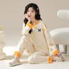 Douyin Live Pajamas Women's Round Neck Can Be Worn Outside, Autumn Simple Casual Style Women's Long-sleeved Loungewear Casual Suit
