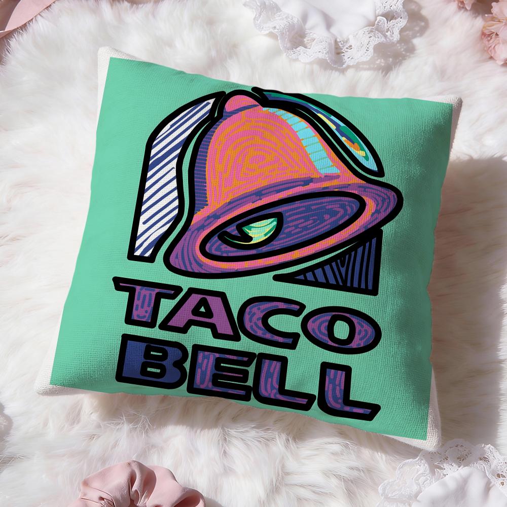Mexican Flavor T-Taco Bell Cushion Cover Premium Comfort Reversible Pillow Cove -Two in One Design for Any Room & Car Interior