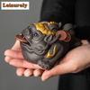 Purple Sand Golden Toad Tea Pet Small Ornaments Attract Wealth and Can Be Raised Mud Personalized Tea Play Toys Sculpture Crafts