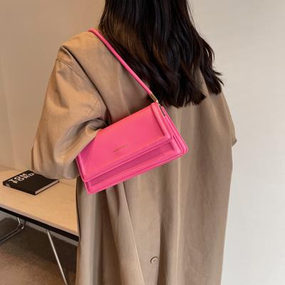 Casual Clamshell Type Summer New Casual Fashion Simple Candy Color One Shoulder Hand Carry Small Armpit Small Square Bag