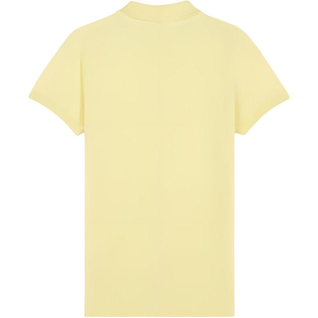 Maison Kitsune Baby Fox PSS24 Solid Color Logo Embroidered Casual Short Sleeve Polo Shirt Women Tops Yellow MW00202KJ7010-P712