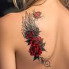 Waterproof Temporary Tattoo Sticker Dark Style Wings Feathers Rose Flower Sexy Body Art Arm Fake Tattoos Sleeve Women Men