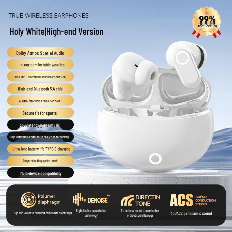 

Burmester 2025 Wireless Noise-Cancelling Bluetooth Earbuds with Extra Long Battery Life for Sports Standard: HIFI Surround, Single Noise Reduction