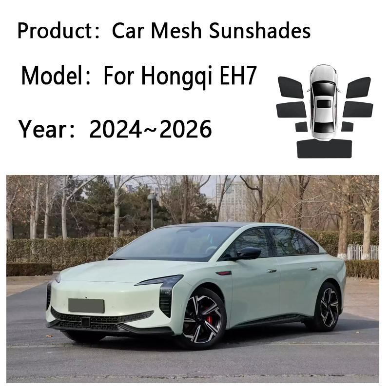 For Hongqi EH7 2024~2026 2025 Car Sunshades Anti UV Privacy Mesh Curtains Windshield Heat Insulation Sunscreen Visor Accessories