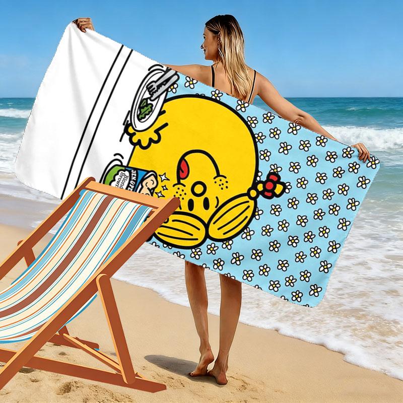 Sig. Asciugamano da Spiaggia Uomo Stampa Little Miss, Asciugamano Grande Morbido Asciugatura Rapida per Spiaggia Campeggio Nuoto