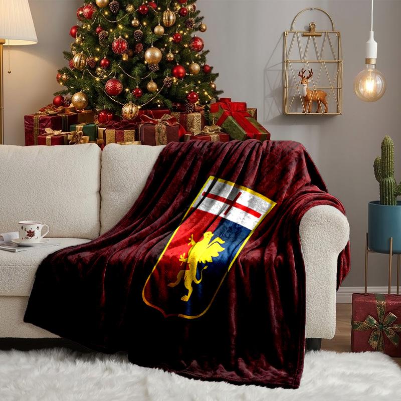 Löwen Schild Genua Decken Flanelldecken Plüsch für Sofa Bett Geschenke für Männer Frauen Reise Picknickdecke Weihnachts-Fan-Geschenke