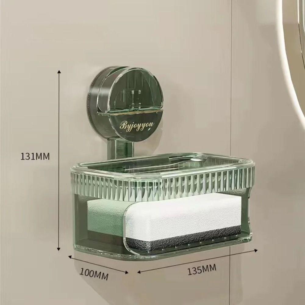 Suction Cup Draining Soap Box Wall-mounted Soap Dish Quality Soap Holder Rack Bathroom