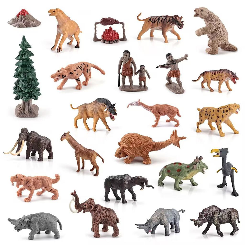 12 Simulated Prehistoric Animal Models Of Ancient Hominids Giant Rhinoceros Mammoths Multiple Children'S Decorative Toys