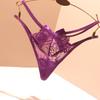 Lace-Trimmed Seamless Women's T-Back Panties with Bow