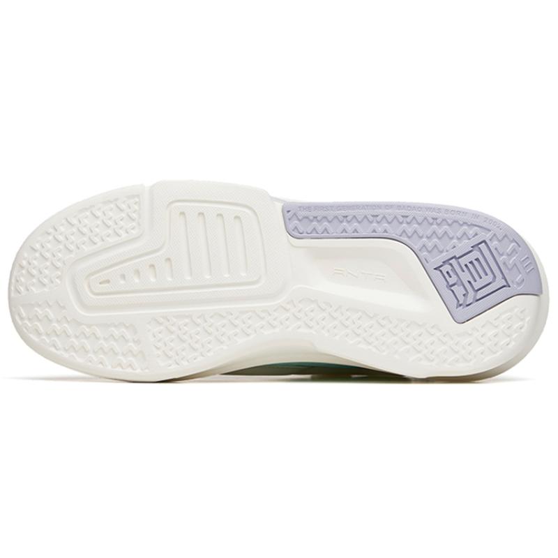 Anta Dominant 3.0 Anti-Slip Wear-Resistant Low-Top Skateboard Shoes Women's White Gray Sneakers 122218084-1