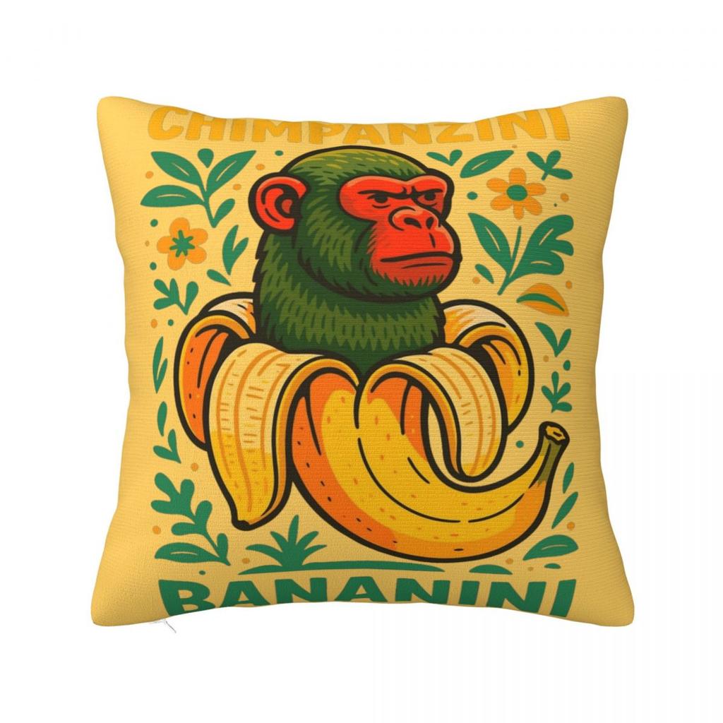 Pillow Cover Chimpanzee Banana Design Cushion Cover Novelty Pillow Case For Living Room Chair Pillowcases