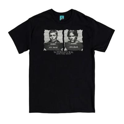 Supernatural Unisex Adult Sam & Dean Mugshot T-Shirt