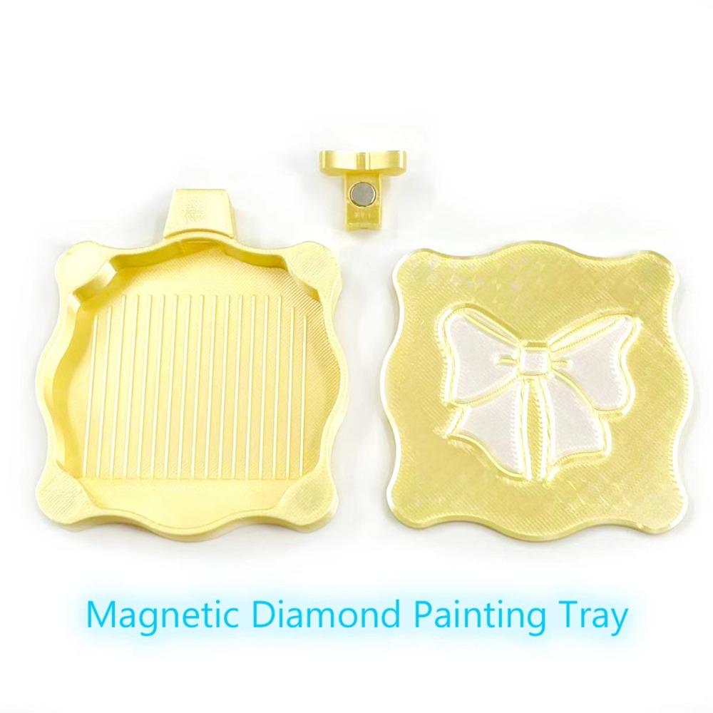 With Lid Diamond Painting Bowknot Tray Embroidery Storage Flip Drill Tray for Nail Art Accessories