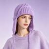 Neue Damen Herbst Winter Ohrklappen Strickwollmütze, Kordelzug Thermisch Warm Flieger Skimütze, Mode Vielseitig Outdoor Trooper Mütze