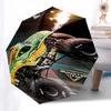 Monster Truck Themed Travel Umbrella 8 Ribs Automatic Opening and Closing,Portable Folding Design,Compact and Stylish Umbrella Suitable fo