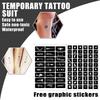 Kit de tatuajes temporales impermeables para arte corporal plantillas decorativas para la piel