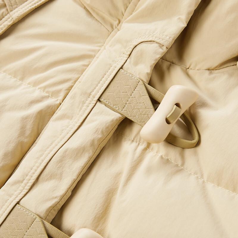 Xiangying Women's Hooded Mid-Length 90% White Duck Down Jacket