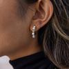 Yori White Cubic Zirconia Imitation Pearl C Hoop Stud Earrings Waterproof Trendy High Quality Daily Jewelry Gift Bijoux