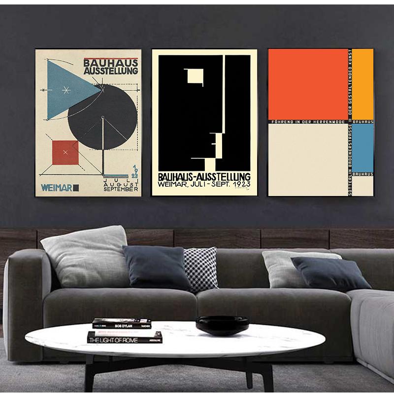 Bauhaus Abstrakte Kunstdrucke Modernes Minimalistisches Poster Führend In Der Herrenmode Kunst Leinwandbild Bild Heimwandkunst Dekor Ohne Rahmen