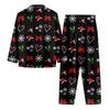 Women's Casual Fashion Christmas Print Long-Sleeve Top And Pants Homewear Set