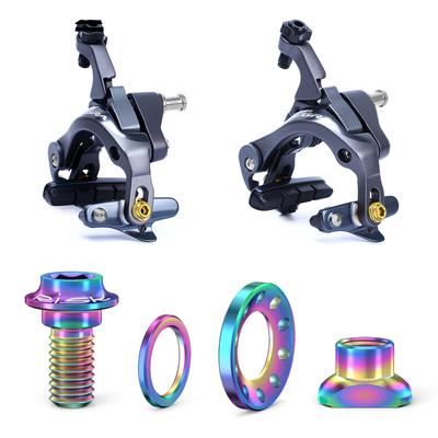 Titanium Alloy Bike Brake Caliper Kit Complete Set R8000 UT6800 DA9000 Fixing Screws for Road Bikes Durable Lightweight