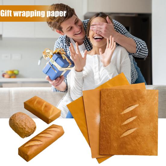 

6/18Pcs Bread Shape Gift Wrapping Papers BPA Free Oil-Proof Tear-Resistant DIY 6pcs