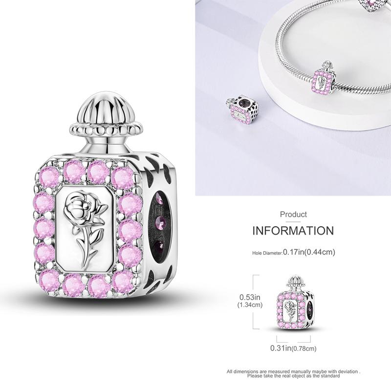 New Copper Charms Beads Pink Series Perfume Cake Princess Skirt Pendant Fit Original Bracelet Diy Jewelry Gifts