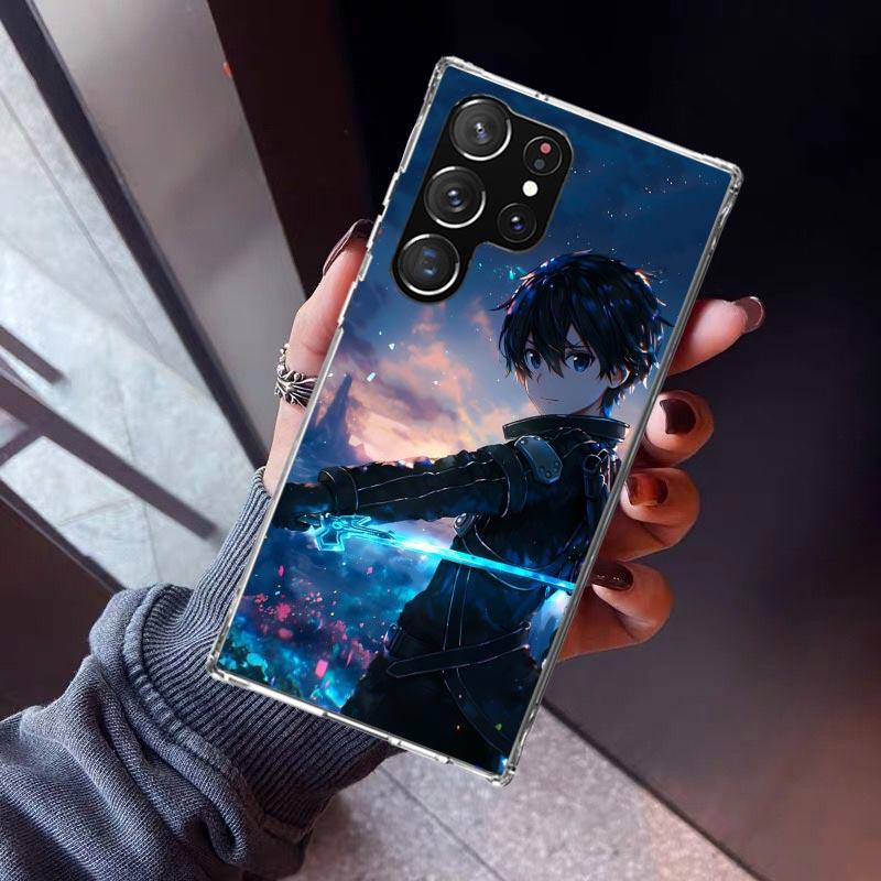 Sword Art Online Kirito Phone Case For Samsung Galaxy S26 S25 Edge S24 S23 Ultra S22 Plus S21 S20 FE Soft TPU Back Cover Funda G