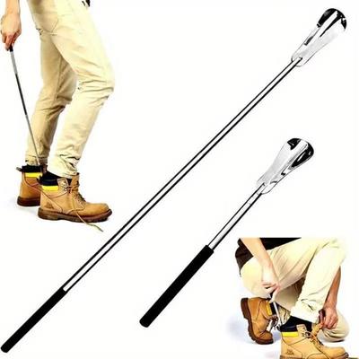 Stainless Steel Extendable Shoe Horn Adjustable Length Flexible Design Retractable Shoehorn Easy Grip Ergonomic