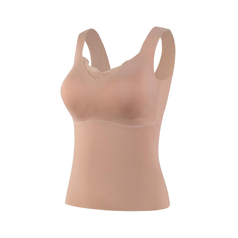 

Бесшовный жилет из тутового шелка с кружевной спинкой, приталенный, теплый M (47.5-57.5 kg)