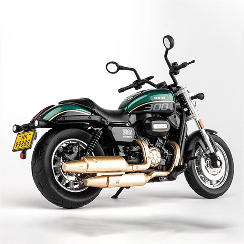 1/12 Scale QJMOTOR SHAN 300S Off-Road Autocycle Alloy Die Cast Motorcycle Model Vehicle Sound & Light Collection Hobby Decoration Gift