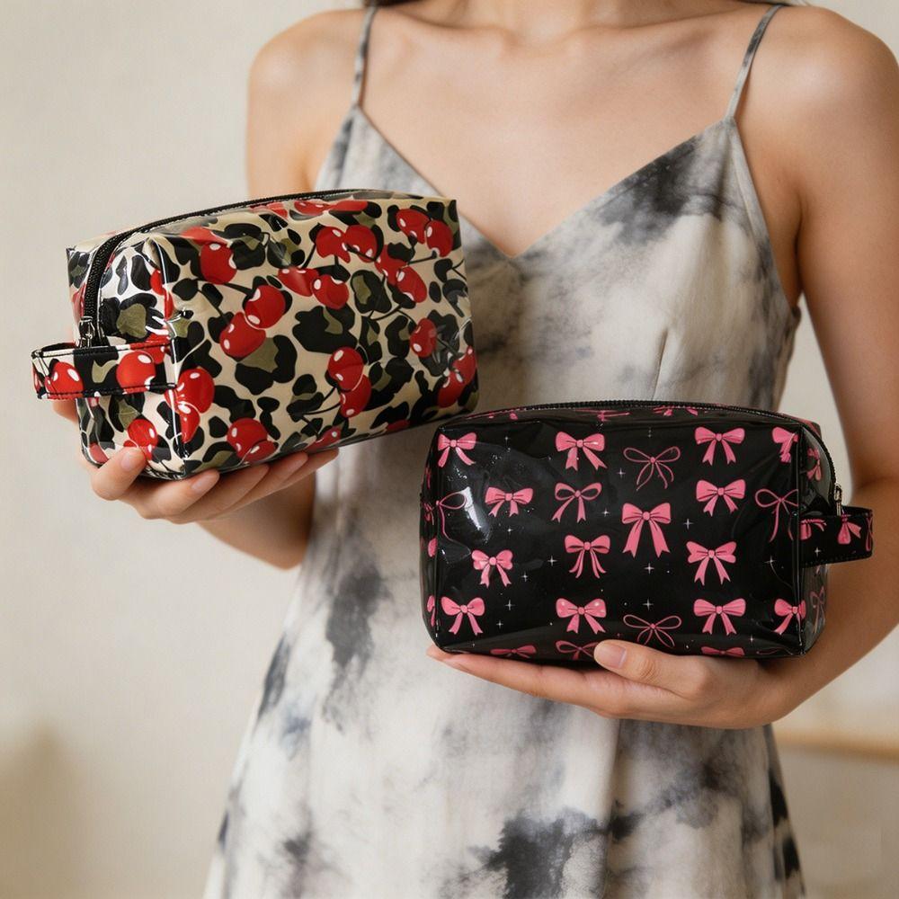 Large Capacity Toiletry Storage Bag Printed Style Women Storage Pouch Daily Travel