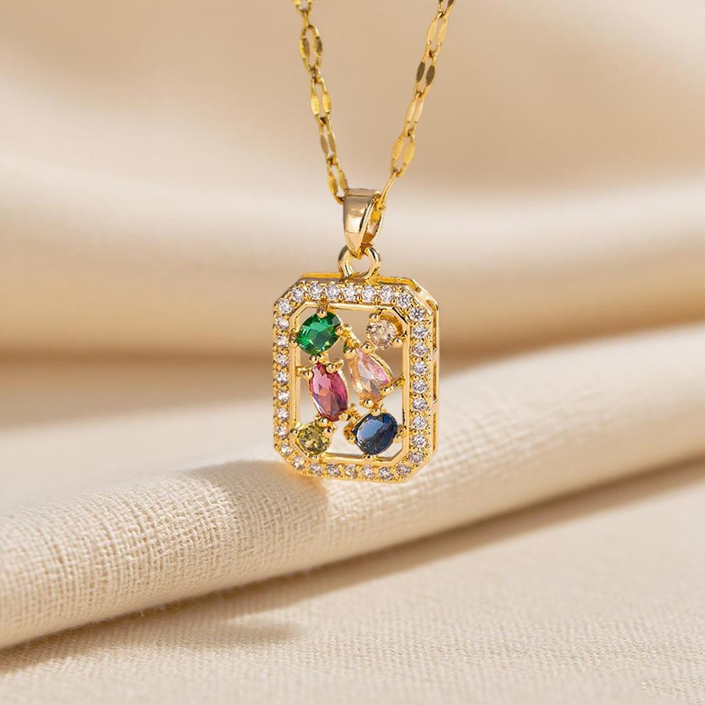 Elegant Light Luxury Zircon Necklace for Women - Gold-Plated, Simple Clavicle Chain