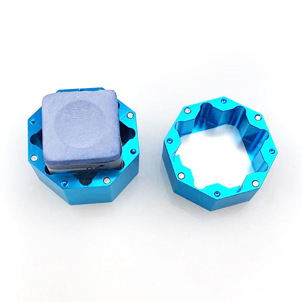Cue Chalk Box Holder Aluminium Alloy Octagonal Billiard Chalk Case for Billiards Accessory
