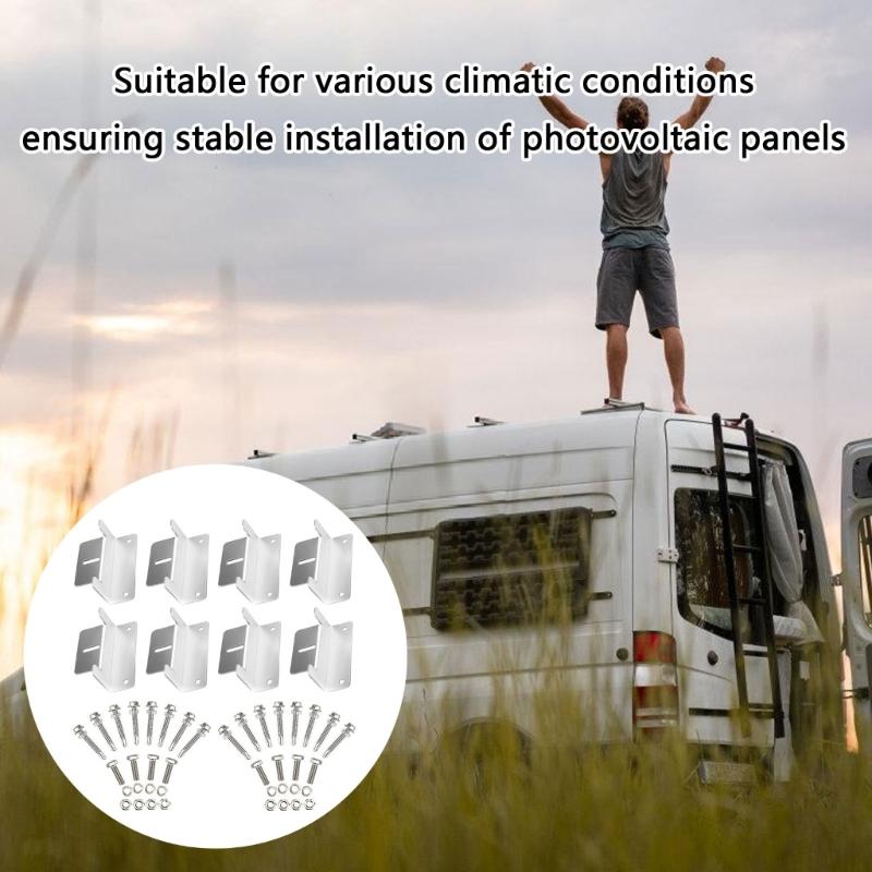 Multipurpose Sturdy Aluminum Alloy Solars Panel Brackets for Easy Installation on Campers Roofs and Boats Decks