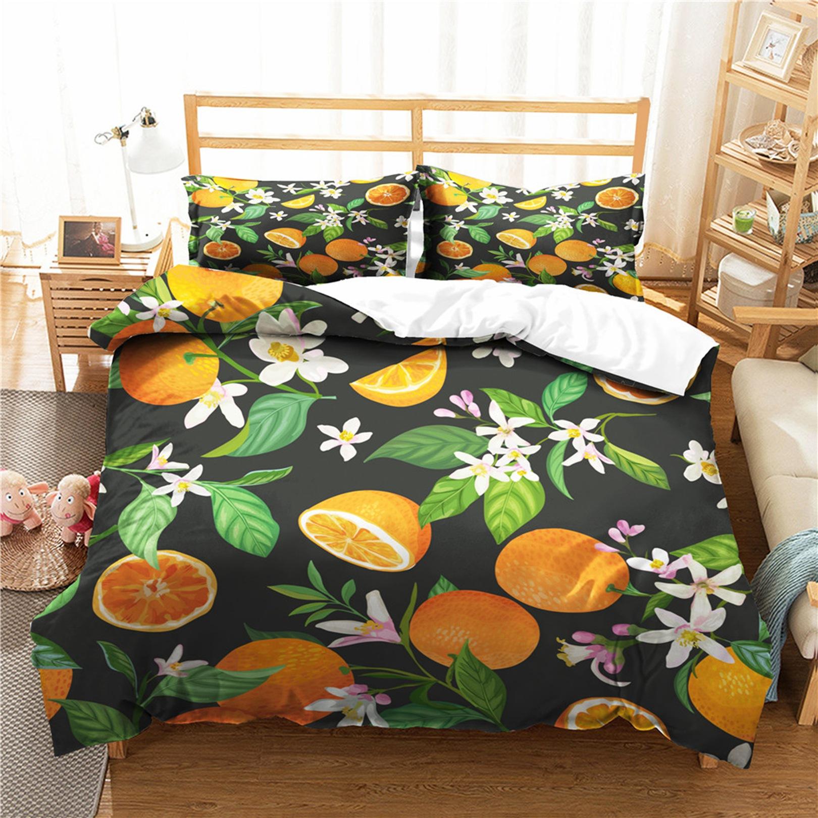 

Набор пододеяльников с изображением свежих фруктов и манго, полиэстеровый 3D-узор, размер King Queen, полный размер для детей, мальчиков и девочек 70x133cm 2pcs