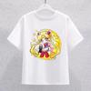 Sailor Moon Children Cotton Tshirt Cartoon Print Short Sleeve Tees Kawaii Pullover Girls Summer Casual Tops Kids Birthday Gifts