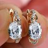 Luxurious Sparkling Zircon Inlaid Women's Hanging Earrings, Exquisite and Able Wedding Banquet Jewelry Gifts