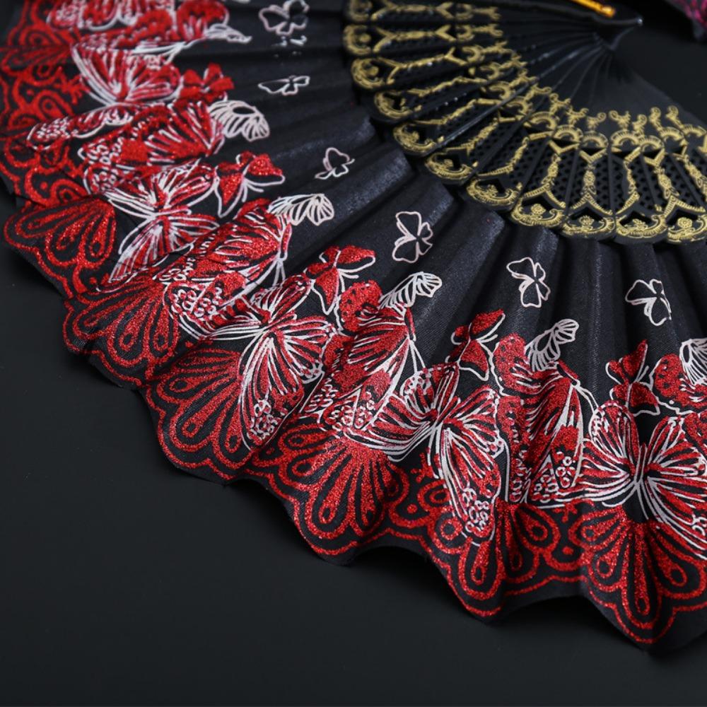 Embroidered Folding Fan Hot Stamping Handheld Fan Gifts Hand Held Party Decoration